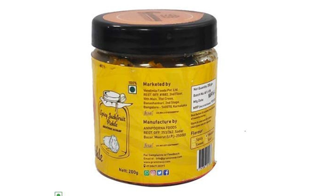 Graminway Spicy Jackfruit Pickle    Jar  200 grams
